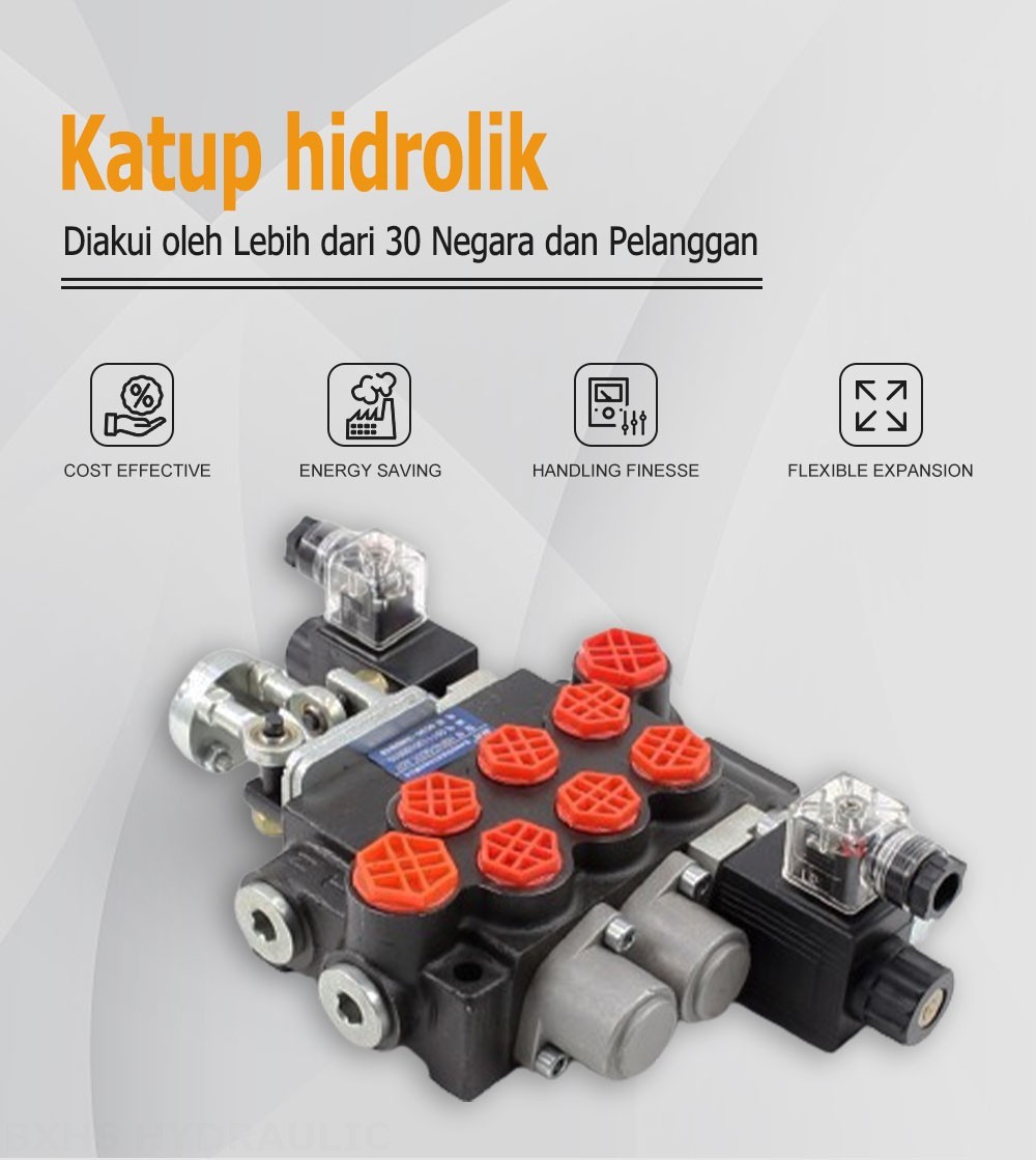 P40 Selenoid dan Joystick 3 Spul Kran Arah Monoblok